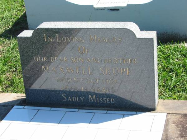 Maxwell Skopp  | 5 Oct 1969, aged 18  | Mount Beppo Apostolic Church Cemetery  | 