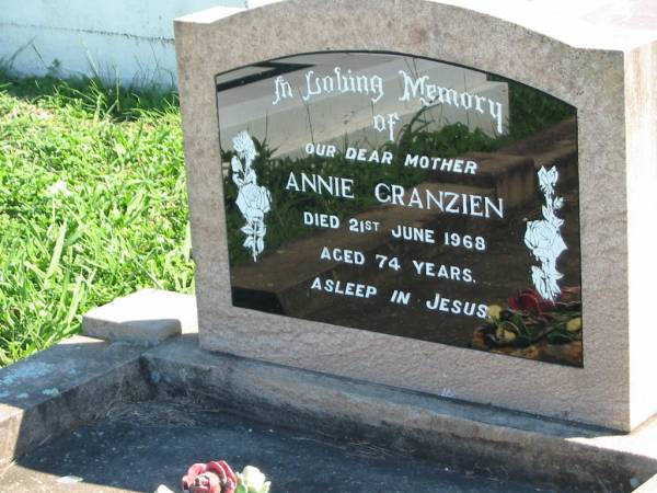 Annie GRANZIEN  | 21 Jun 1968, aged 74  | Mount Beppo Apostolic Church Cemetery  | 