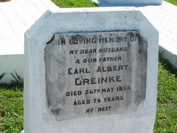 Carl Albert GREINKE  | 24 May 1954, aged 76  | Mount Beppo Apostolic Church Cemetery  | 