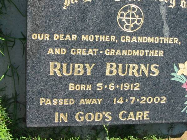 Ruby BURNS  | b: 5 Jun 1912, d: 14 Jul 2002  | Mount Beppo Apostolic Church Cemetery  | 
