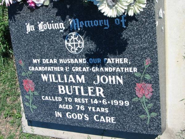 William John BUTLER  | 14 Jun 1999, aged 76  | Mount Beppo Apostolic Church Cemetery  | 