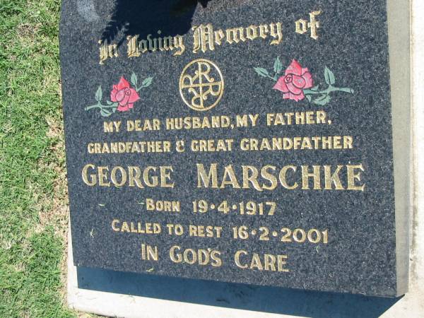 George MARSCHKE  | b: 19 Apr 1917, d: 16 Feb 2001  | Mount Beppo Apostolic Church Cemetery  | 