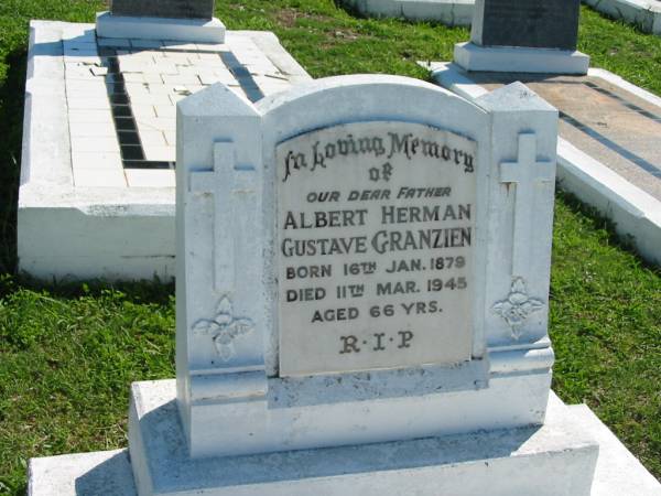 Albert Herman Gustave GRANZIEN  | b: 16 Jan 1879, d: 11 Mar 1945, aged 66  | Mount Beppo Apostolic Church Cemetery  | 