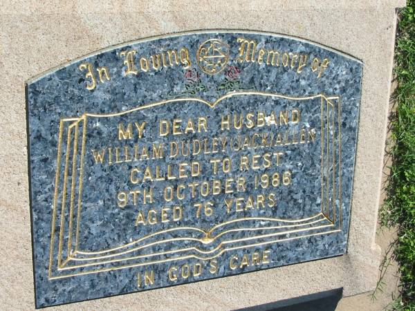 William Dudley (Jack) ALLEN  | 9 Oct 1986, aged 76  | Mount Beppo Apostolic Church Cemetery  | 