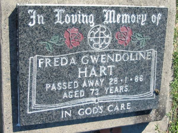 Freda Gwendoline HART  | 28 Jan 1986, aged 73  | Mount Beppo Apostolic Church Cemetery  | 