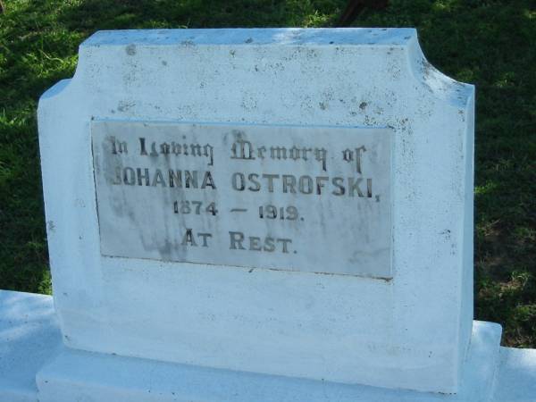 Johanna OSTROFSKI  | 1874 - 1919  | Mount Beppo Apostolic Church Cemetery  | 