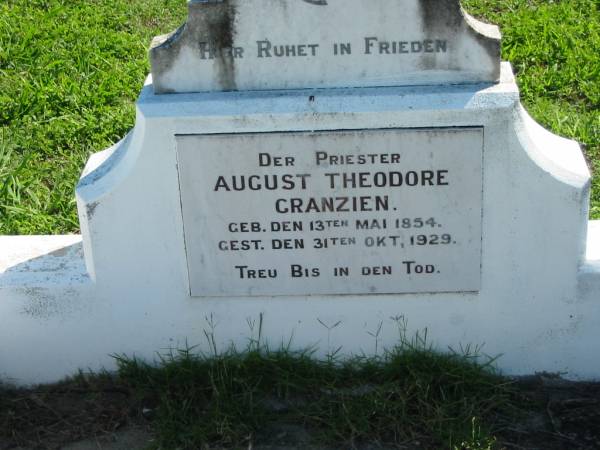 (der priester) August Theodore GRANZIEN  | b: 13 May 1854, d: 31 Oct 1929  | Mount Beppo Apostolic Church Cemetery  | 