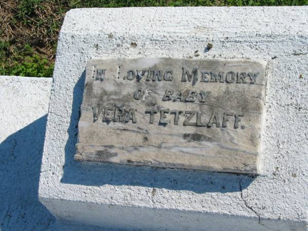 (baby) Vera TETZLAFF  | Mount Beppo Apostolic Church Cemetery  | 