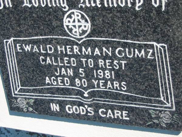 Ewald Herman GUMZ  | 5 Jan 1981, aged 80  | Mount Beppo Apostolic Church Cemetery  | 