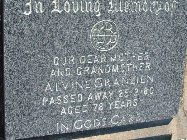 Alvine GRANZIEN  | 25 Feb 1980, aged 78  | Mount Beppo Apostolic Church Cemetery  | 