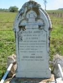Louisa Annie, wife of D.J. SODEN, died 20 Jan 1915 aged 28 years; Doris Annie SODEN, died 26 Dec 1920 aged 8 years; Mt Beppo General Cemetery, Esk Shire 