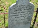 Caroline MALON, born 5 Aug 1820 died 4 Aug 1910 aged 92 years; Mt Beppo General Cemetery, Esk Shire 