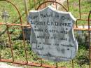August C.H. DUMKE, born 10 Sept 1879 died 12 Feb 1932; Mt Beppo General Cemetery, Esk Shire 