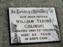 William Tedore GOLINSKI, father, died 26 Dec 1983 aged 85 years; Mt Beppo General Cemetery, Esk Shire 