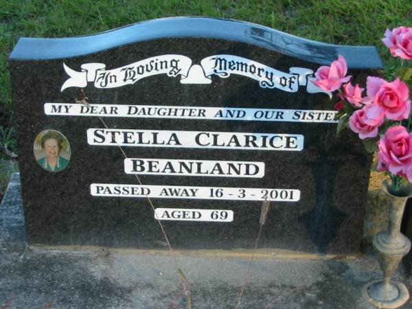 Stella Clarice BEANLAND, died 16-3-2001 aged 69, daughter sister;  | Mt Mee Cemetery, Caboolture Shire  | 