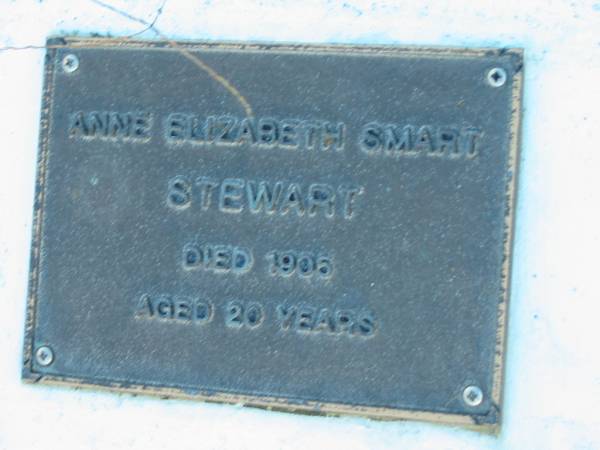 Anne Elizabeth Smart STEWART; died 1906; aged 20  | Mt Mee Cemetery, Caboolture Shire  | 