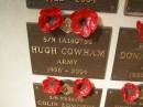 
Hugh COWHAM; 1926 - 2004
War Memorial, Elsie Laver Park, Mudgeeraba
