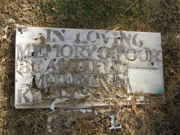 Kelly?,  | mother;  | Mudgeeraba cemetery, City of Gold Coast  | 