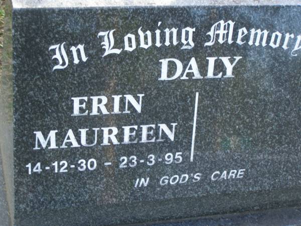 Erin Maureen DALY,  | 14-12-30 - 23-3-95;  | Mudgeeraba cemetery, City of Gold Coast  | 