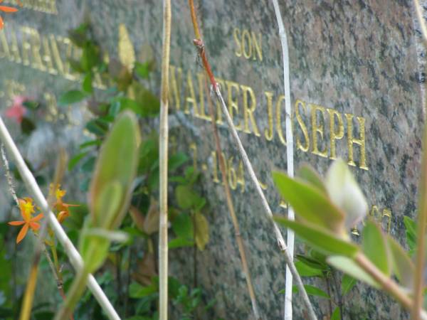 Johanna Franziska SCHOPF,  | wife mother,  | 22-4-1937 - 29-3-2003;  | Walter Joseph,  | son,  | 21-3-1964 - 27-11-1997;  | Mudgeeraba cemetery, City of Gold Coast  | 