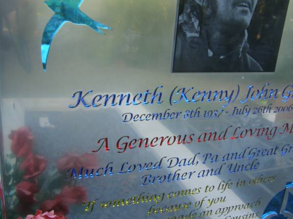 Kenneth (Kenny) John GRAHAM,  | 8 Dec 1937 - 26 July 2006,  | dad pa great-grandpa brother uncle;  | Mudgeeraba cemetery, City of Gold Coast  | 