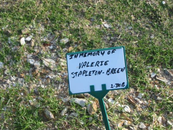 Valerie STAPLETON-BREEN;  | Mudgeeraba cemetery, City of Gold Coast  | 