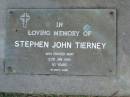 
Stephen John TIERNEY,
died 23 Jan 1989 aged 83 years;
Mudgeeraba cemetery, City of Gold Coast
