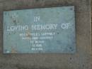 
Kevin Myles GAFFNEY,
died suddenly 5 Jan 1990 aged 63 years;
Mudgeeraba cemetery, City of Gold Coast

