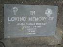 
Joseph Thomas CHECKLEY,
2-11-1914 - 9-8-1989 aged 74 years,
Inverloch (Vic);
Mudgeeraba cemetery, City of Gold Coast
