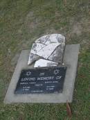 
Gabriel YONAH,
died 19-12-1998 aged 71 years;
Maria MINE,
died 30-5-1984 aged 67 years;
Mudgeeraba cemetery, City of Gold Coast

