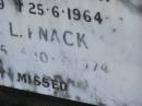 
Peter Frank KNACK,
30-9-1889 - 25-6-1964;
Jessie L. KNACK,
21-8?-1886 - 10-8-1974;
Mudgeeraba cemetery, City of Gold Coast
