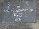 
Reiner ROHL,
died 5 Jan 1995 aged 43 years;
Mudgeeraba cemetery, City of Gold Coast
