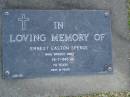 
Ernest Easton SPENCE,
died 26-7-1995 aged 74 years;
Mudgeeraba cemetery, City of Gold Coast
