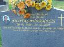 
Filotas PHARMACIS,
husband father,
20-02-1929 - 24-07-2003,
loved by Lucienne, George & Katerina;
Mudgeeraba cemetery, City of Gold Coast
