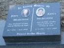 John MEREDITH,
husband of Edna,
dad of Marlene & Paul,
26-7-1926 - 2-12-1999;
Edna MEREDITH,
wife of John,
mum of Karl (dec), Marlene & Paul,
17-1-1926 - 11-5-2000;
Mudgeeraba cemetery, City of Gold Coast