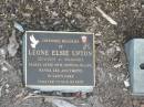 
Leone Elsie UPTON,
22-1-1929 - 20-3-2002,
mum mother-in-law nanna Lee;
Mudgeeraba cemetery, City of Gold Coast
