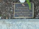Charles William COX,
13-5-1910 - 8-6-1982;
Dorothy Barbara COX,
27-4-1915 - 9-12-2005;
Mudgeeraba cemetery, City of Gold Coast