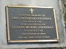 
Eric Oxenham GOODMAN,
31-3-1909 - 10-3-1999;
Gladys Muriel GOODMAN,
29-10-1903 - 20-9-2002,
wife;
parents of John & Meryl;
Mudgeeraba cemetery, City of Gold Coast
