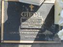 
Geza Jozsef GIEDL,
1930 - 1998,
husband of Margo,
father of Josef & George;
Mudgeeraba cemetery, City of Gold Coast

