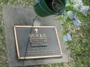 Hilary Joseph BURKE,
8-11-1925 - 13-12-1995,
husband of Valda,
father of Garrick & Robyn;
Mudgeeraba cemetery, City of Gold Coast