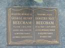 
George Henry BEECHAM,
5-2-1911 - 18-11-1993,
wife Dorothy;
Dorothy May BEECHAM,
20-12-1920 - 23-7-2005,
husband George;
Mudgeeraba cemetery, City of Gold Coast
