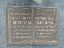 George Henry BEECHAM,
5-2-1911 - 18-11-1993,
wife Dorothy;
Dorothy May BEECHAM,
20-12-1920 - 23-7-2005,
husband George;
Mudgeeraba cemetery, City of Gold Coast
