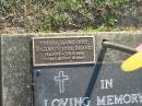 Barbara Mabel ROANE,
23-10-1907 - 7-2-1983;
Sidney Raymond ROANE,
25-5-1908 - 17-6-1984;
Sylvia Margaret HARMON (nee ROANE),
17-4-1933 - 29-9-2006;
Mudgeeraba cemetery, City of Gold Coast