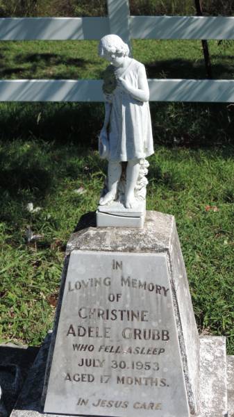 Christine Adele GRUBB  | d: 30 Jul 1953 aged 17 mo  |   | Mulgildie Cemetery, North Burnett Region  |   | 