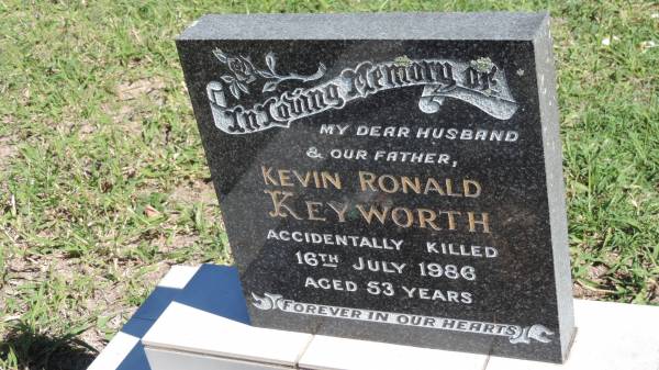 Kevin Ronald KEYWORTH  | d: 16 Jul 1986 aged 53  |   | Mulgildie Cemetery, North Burnett Region  |   | 