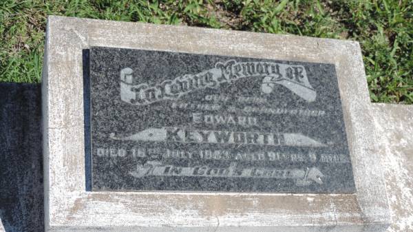 Edward KEYWORTH  | d: 16 Jul 1983 aged 91y 9mo  |   | Mulgildie Cemetery, North Burnett Region  |   | 