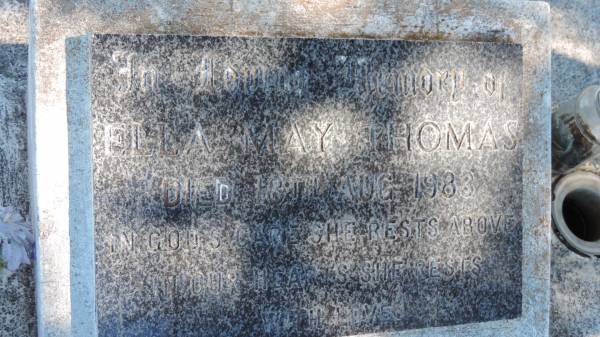 Ella May THOMAS  | d: 18 Aug 1983  |   | Mulgildie Cemetery, North Burnett Region  |   | 