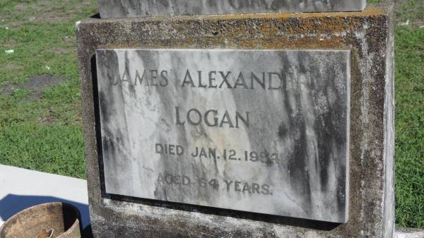 James Alexander LOGAN  | d: 12 Jan 1954 aged 64  |   | Mulgildie Cemetery, North Burnett Region  |   | 