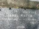 
James MARTIN,
30 Aug 1883 - 10 Aug 1956;
Ellen MARTIN,
29 Oct 1887 - 12 Sept 1928;
children;
John,
27 Dec 1912 - 4 Jan 1913;
Fraser,
11 Feb 1916 - 19 April 1951;
Mundoolun Anglican cemetery, Beaudesert Shire
