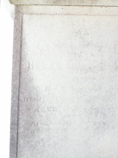 Humphrey, husband of May JONES,  | died 11 Aug 1901 aged 65 years;  | Helen DAVIDSON,  | mother of May JONES,  | died 21 ?? 1881 aged 98? years;  | Murphys Creek cemetery, Gatton Shire  |   | 